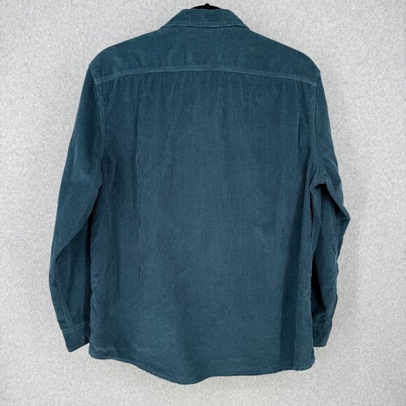 LL Bean Mens Corduroy Long Sleeve Button Up Shirt Size L Dusty Blue Classic - Picture 7 of 13